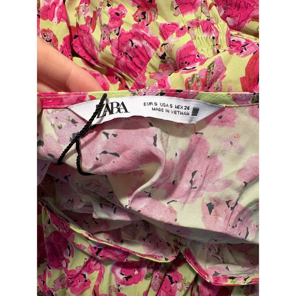 Zara floral print midi dress size S - Picture 9 of 11